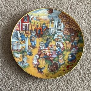 Franklin Mint Heriloom- A Purrfect Feast by Bill Bell limited edition Cat Plate
